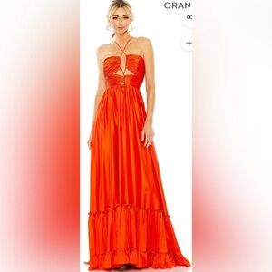 Elegant Orange Evening Gown